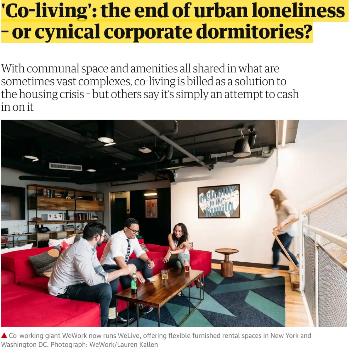Coliving – a way to avoid loneliness or cynical corporate dormitories?