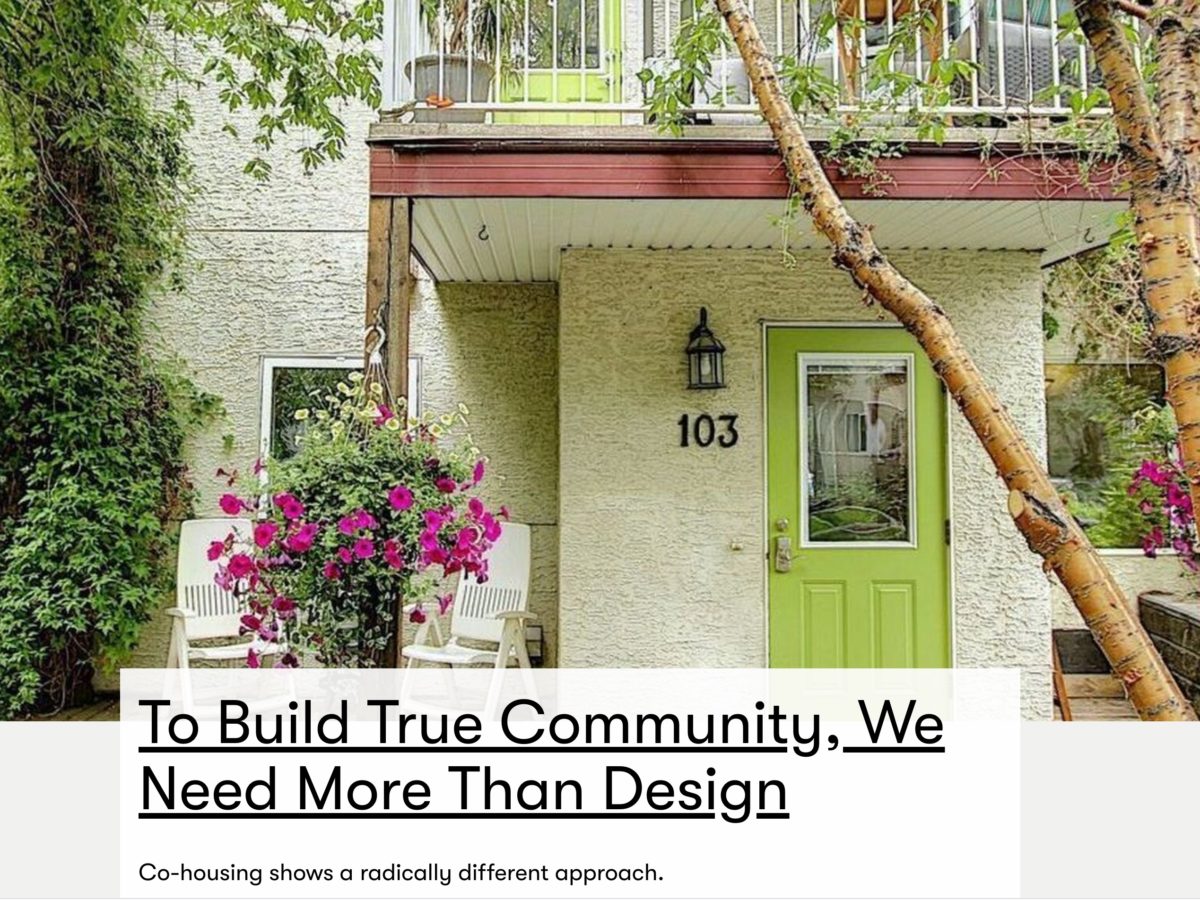 ”To build true community, we need more than design”