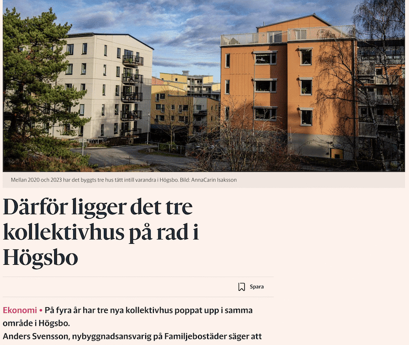 Tre kollektivhus på rad i Göteborg