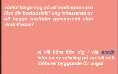 Enkät om idéburen bostadsutveckling för unga